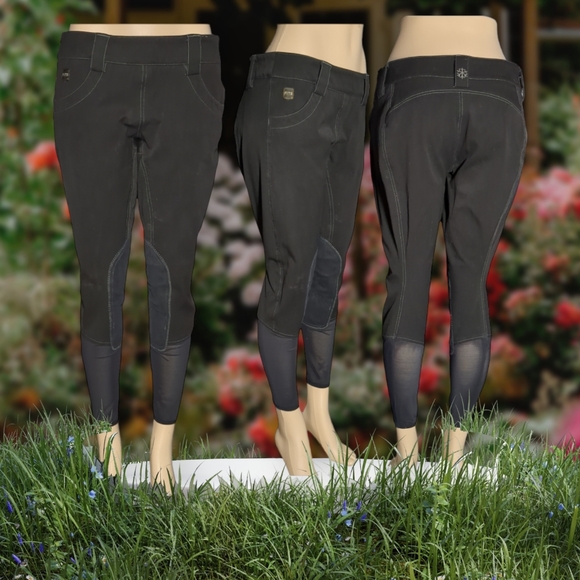 FITS Equestrian Horse Riding Black Pants Size Big L - Picture 8 of 16